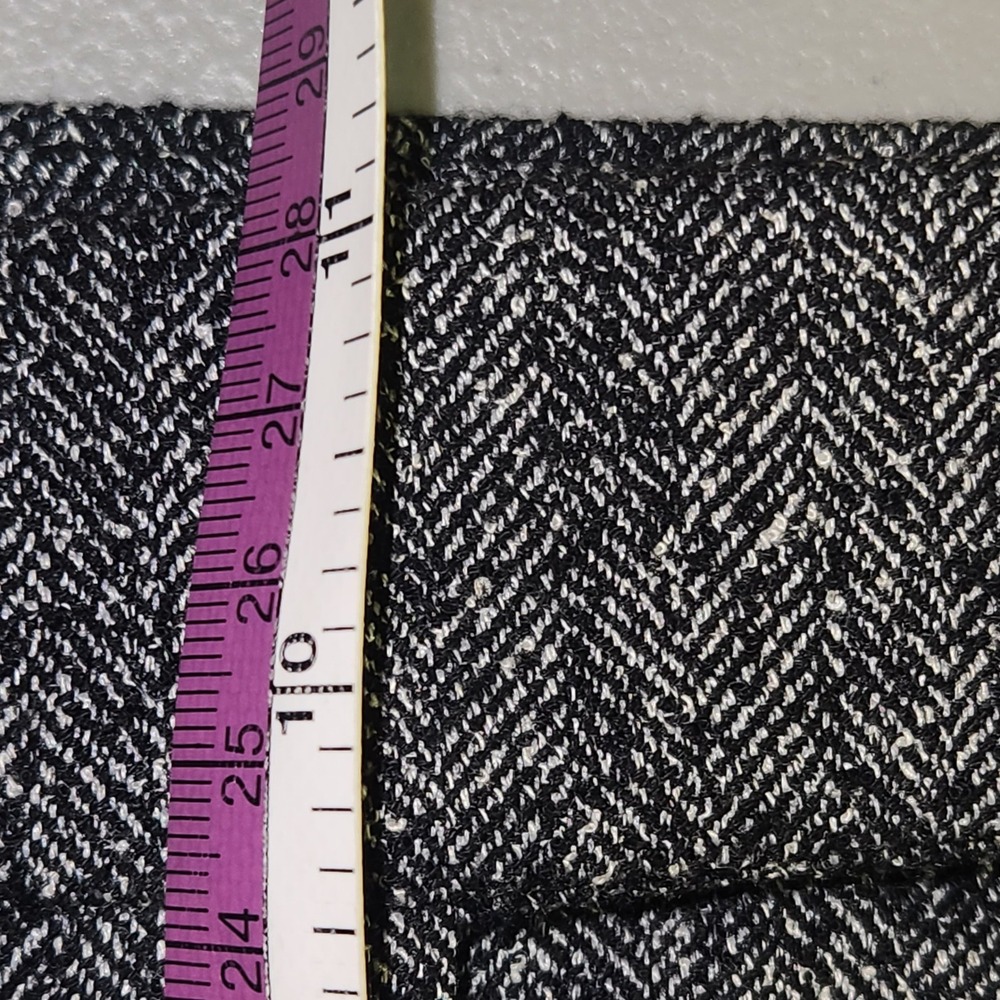 Express Editor Relaxed Ankle Trouser Mid Rise Herringbone Black Gray 16L NWT - Picture 9 of 9